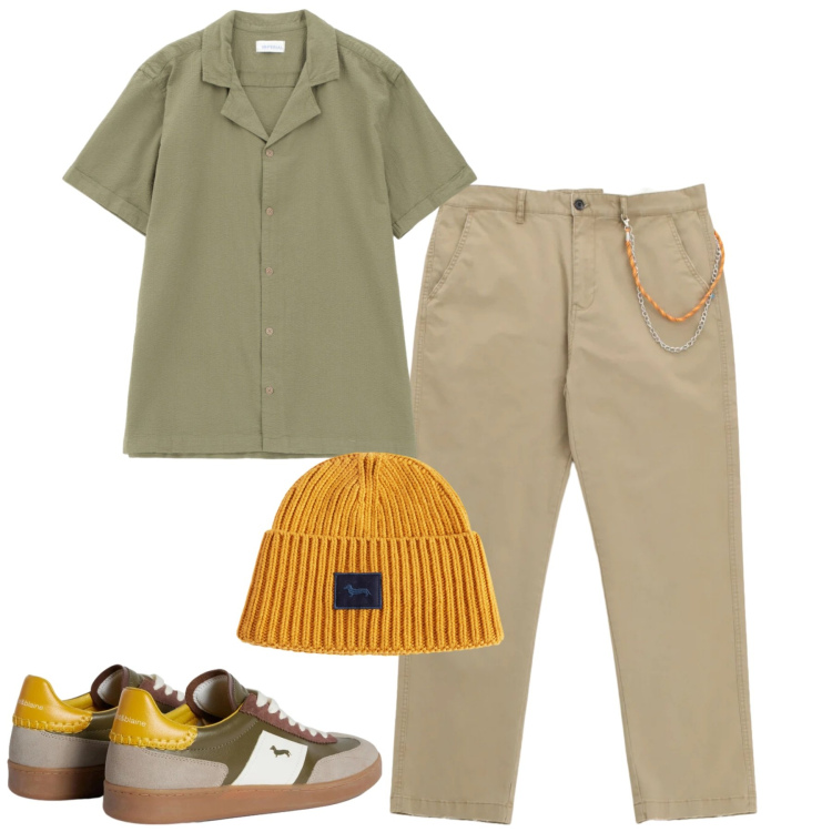 Outfit uomo - Total look #2346517. Stile Urban per Tutti i giorni. Abbinamento con sneakers, berretti, pantaloni, camicie a manica corta.