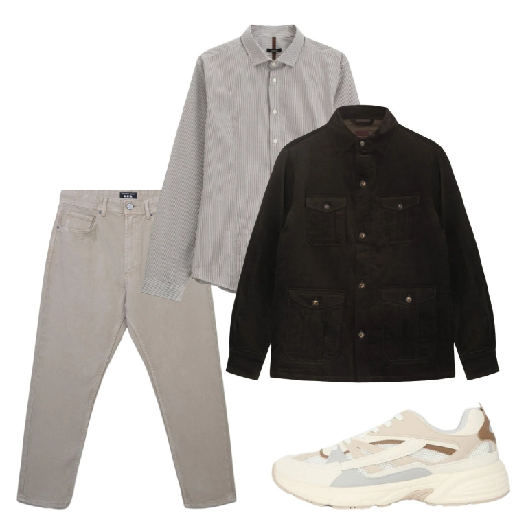 Outfit uomo - Febbraio. Stile Casual per Tutti i giorni. Abbinamento con camicie, jeans, sneakers, cappotti.