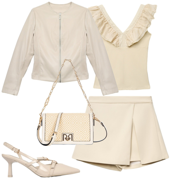 Outfit donna - City. Stile Urban per Tutti i giorni. Abbinamento con gonne, décolleté, giacche, top, borse a tracolla.