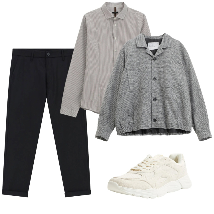 Outfit uomo - Febbraio. Stile Casual per Tutti i giorni. Abbinamento con sneakers, pantaloni, camicie, cappotti.