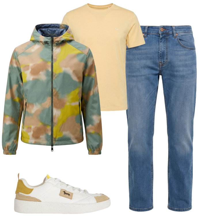 Outfit uomo - Il giubbino double-face. Stile Casual per Tutti i giorni. Abbinamento con sneakers, jeans, giacche, t-shirt.