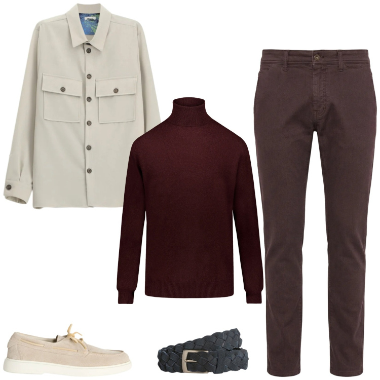 Outfit uomo - Total look #2346607. Stile Casual per Tutti i giorni. Abbinamento con scarpe stringate, pantaloni, cinture, camicie, maglieria.