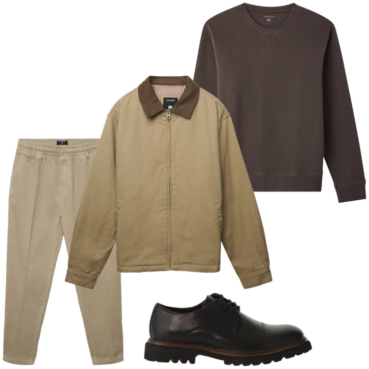 Outfit uomo - Trendy. Stile Trendy per Tutti i giorni. Abbinamento con felpe, pantaloni, cappotti, scarpe stringate.