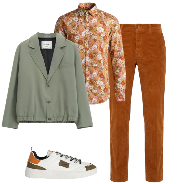 Outfit uomo - Eccentrico. Stile Urban per Tutti i giorni. Abbinamento con sneakers, pantaloni chino, camicie, giacche.