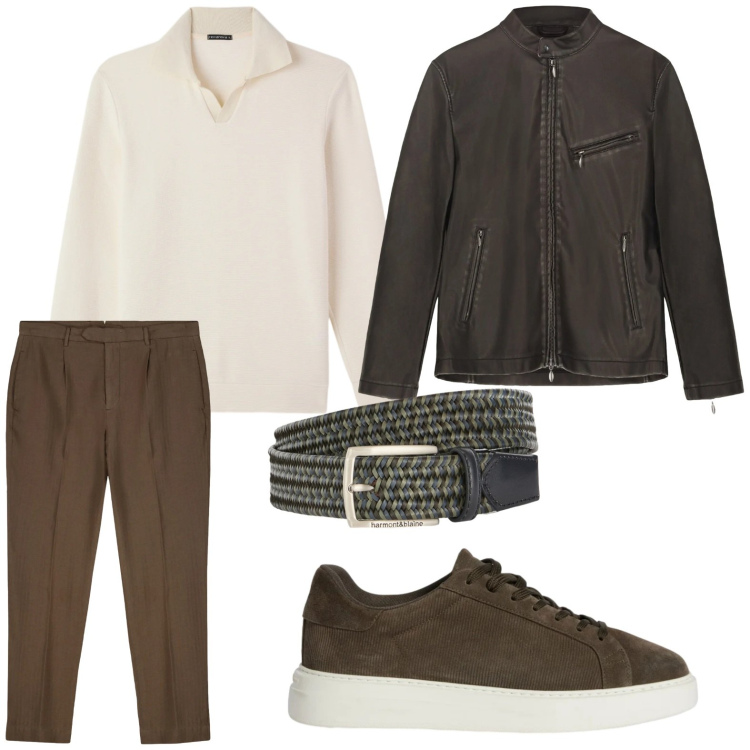 Outfit uomo - Colori caldi. Stile Urban per Tutti i giorni. Abbinamento con sneakers, cinture, felpe, pantaloni, giacche.