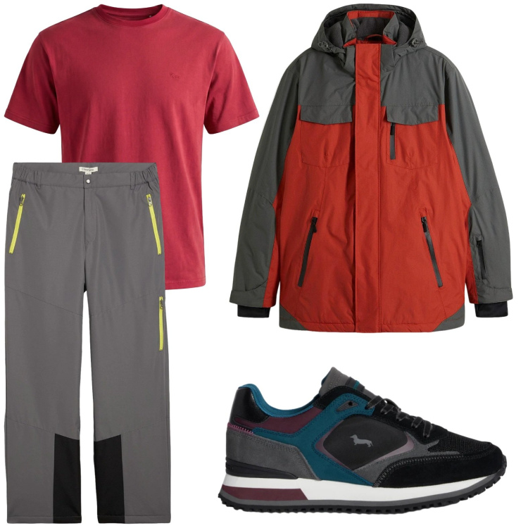 Outfit uomo - Colori vivaci. Stile Trendy per Tutti i giorni. Abbinamento con giacche, pantaloni, sneakers, t-shirt.