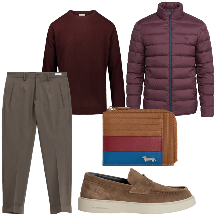 Outfit uomo - Urban. Stile Urban per Tutti i giorni. Abbinamento con scarpe stringate, portamonete, bomber, pantaloni, maglieria.