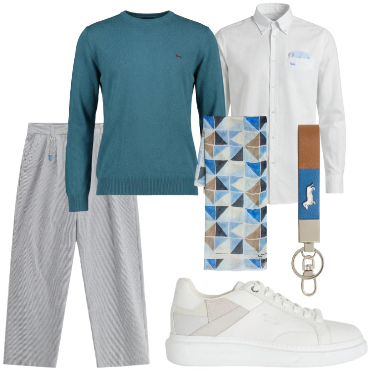 Outfit uomo - Accessori multicolor. Stile Trendy per Tutti i giorni. Abbinamento con pullovers, portachiavi, sneakers, sciarpe, camicie, pantaloni.