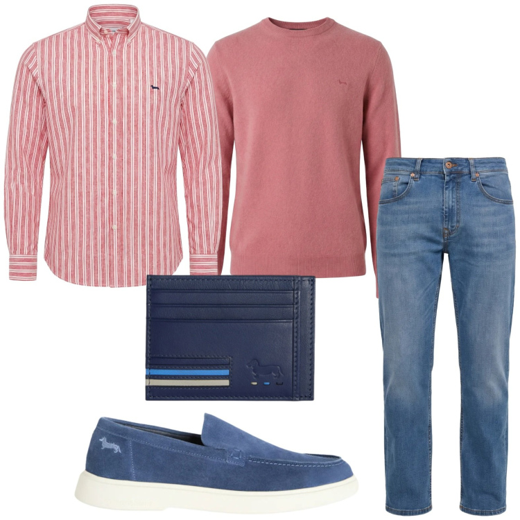 Outfit uomo - Casual. Stile Casual per Tutti i giorni. Abbinamento con jeans, pullovers, camicie, portafogli, sneakers.