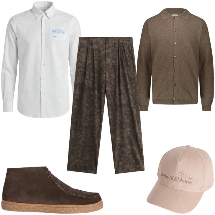 Outfit uomo - Total look #2346804. Stile Casual per Tutti i giorni. Abbinamento con stivali e stivaletti, cappelli, camicie, pantaloni, polo.