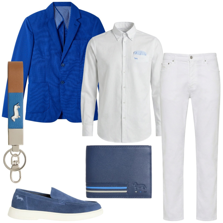 Outfit uomo - Total look #2346808. Stile Business/Elegante per Serata speciale. Abbinamento con portachiavi, portafogli, camicie, pantaloni, sneakers, giacche.