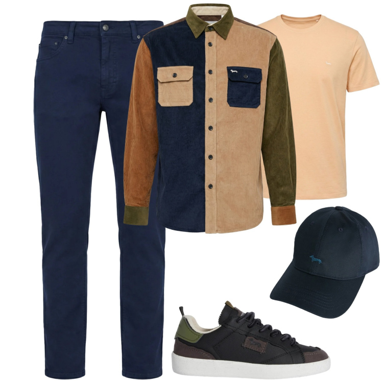 Outfit uomo - City. Stile Urban per Tutti i giorni. Abbinamento con sneakers, pantaloni, t-shirt, cappelli, camicie.