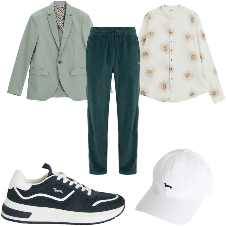 Outfit uomo - Total look #2346864. Stile Casual per Tutti i giorni. Abbinamento con cappelli, pantaloni, sneakers, giacche, camicie.