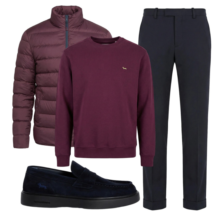 Outfit uomo - Total look #2346865. Stile Casual per Ufficio. Abbinamento con pantaloni chino, scarpe stringate, felpe, bomber.