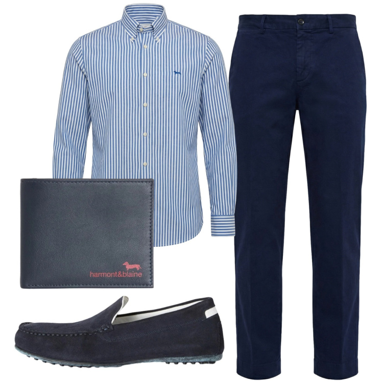 Outfit uomo - Total look #2346909. Stile Business/Elegante per Serata speciale. Abbinamento con scarpe stringate, portafogli, camicie, pantaloni chino.