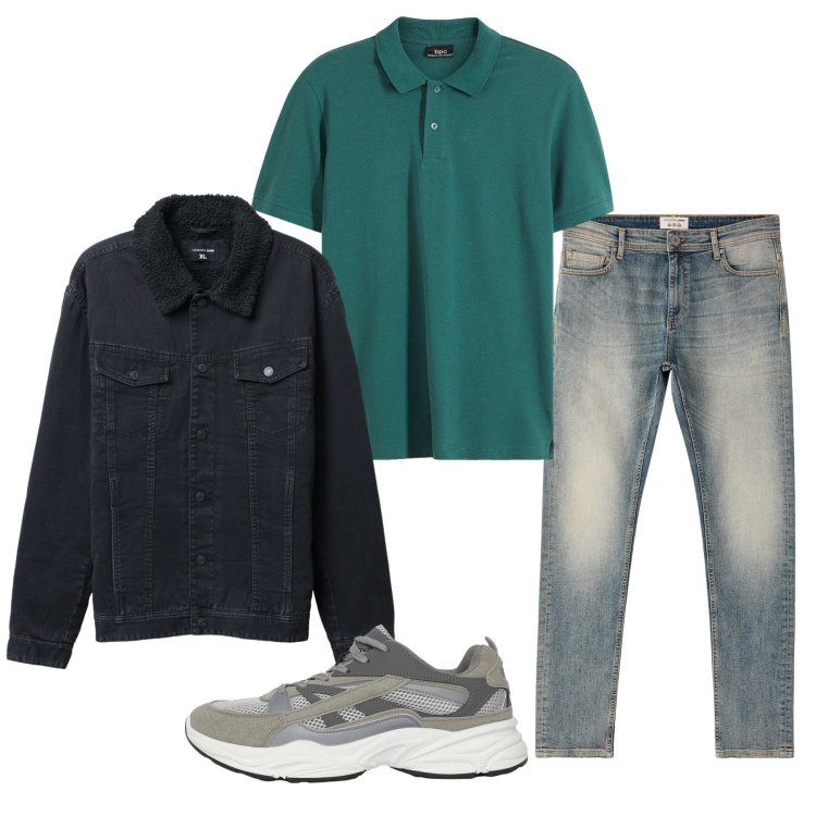 Outfit uomo - Total look #2346929. Stile Casual per Tutti i giorni. Abbinamento con polo, sneakers, giacche, jeans skinny.