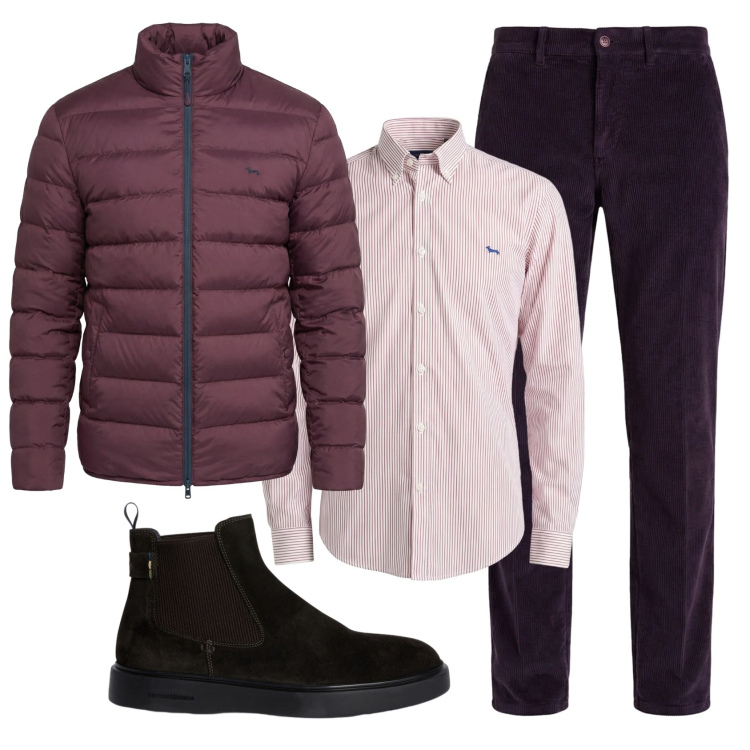 Outfit uomo - Total look #2346930. Stile Business/Elegante per Ufficio. Abbinamento con pantaloni chino, stivali e stivaletti, camicie, bomber.