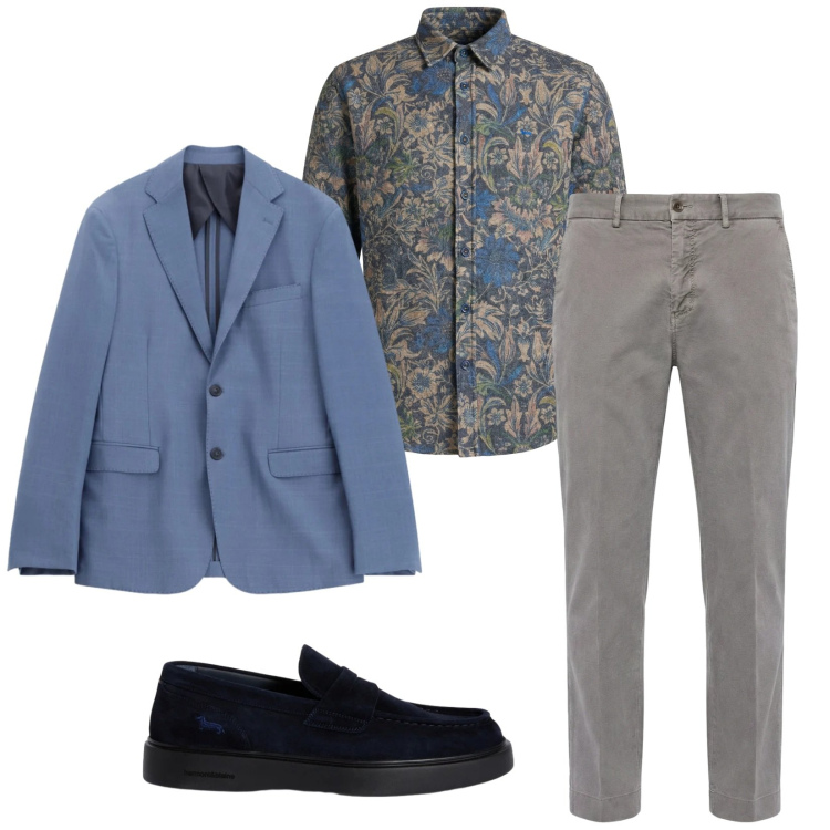 Outfit uomo - Total look #2346942. Stile Trendy per Serata speciale. Abbinamento con pantaloni chino, scarpe stringate, camicie, giacche.
