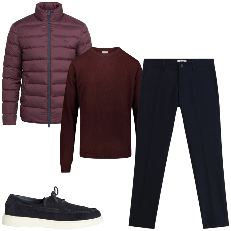 Outfit uomo - Total look #2346950. Stile Trendy per Tutti i giorni. Abbinamento con scarpe stringate, bomber, pantaloni, maglieria.