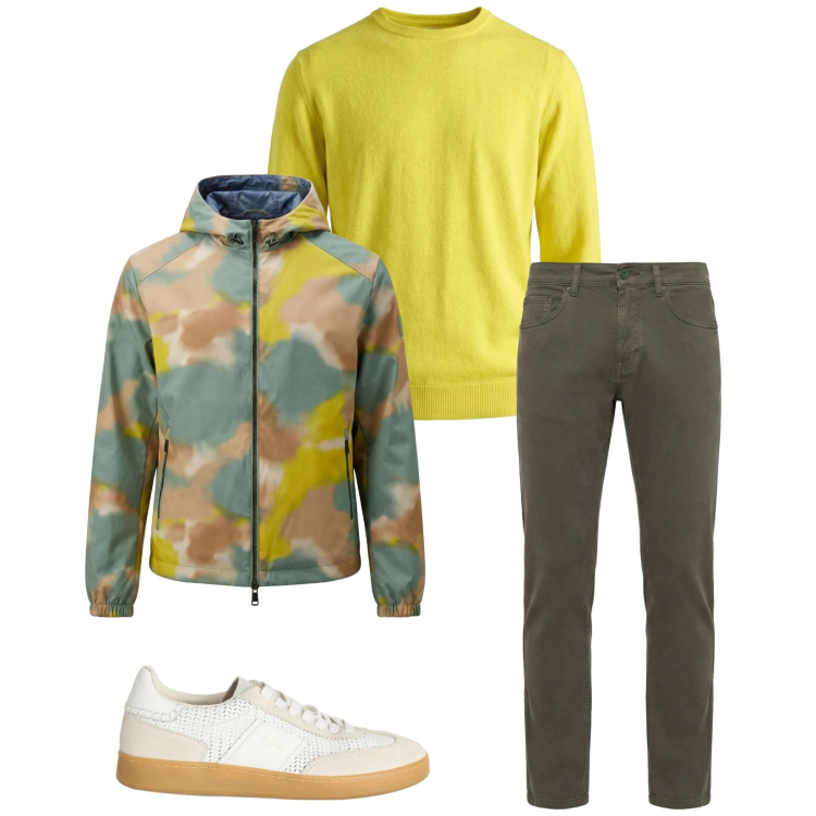 Outfit uomo - Total look #2346958. Stile Trendy per Tutti i giorni. Abbinamento con maglieria, sneakers, pantaloni, giacche.