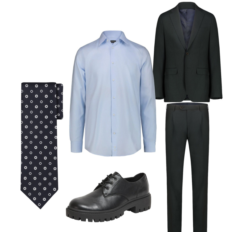 Outfit uomo - Total look #2346960. Stile Business/Elegante per Ufficio. Abbinamento con scarpe stringate, cravatte, camicie, abiti.