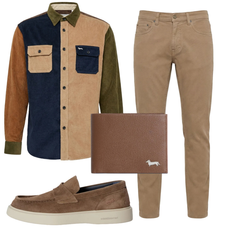 Outfit uomo - Total look #2346968. Stile Trendy per Tutti i giorni. Abbinamento con scarpe stringate, pantaloni, portafogli, camicie.