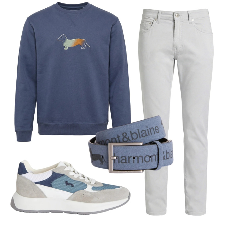 Outfit uomo - Total look #2346981. Stile Casual per Tutti i giorni. Abbinamento con sneakers, cinture, felpe, pantaloni.