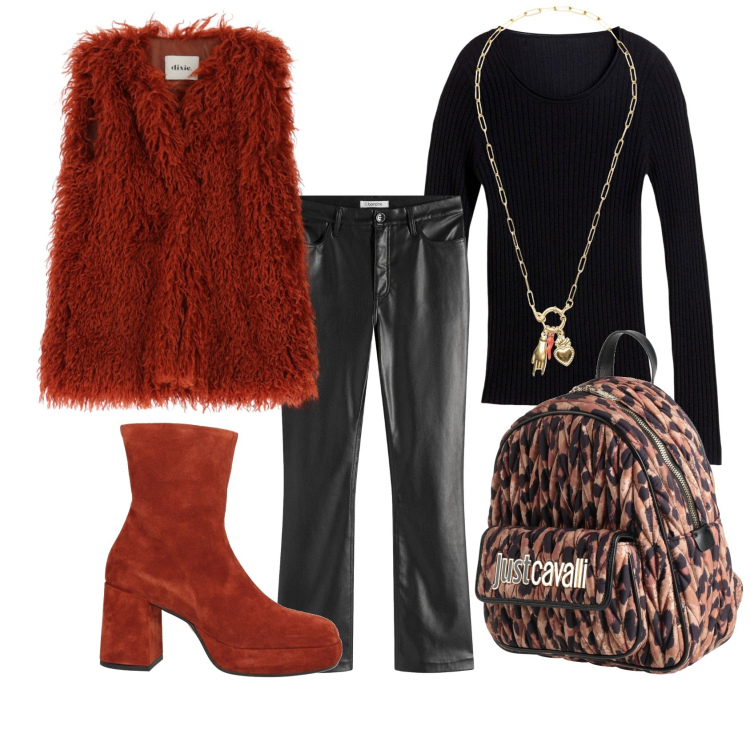 Outfit donna - Walkin\' funny. Stile Trendy per Tutti i giorni. Abbinamento con stivaletti, zaini, pantaloni, maglieria, gilet, ciondoli.