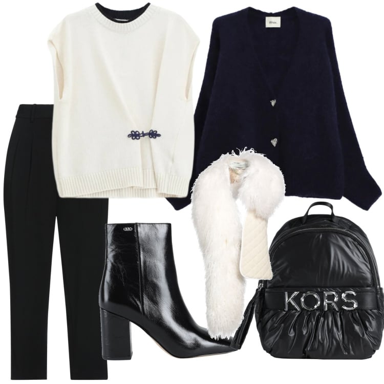 Outfit donna - Uniforme fur. Stile Mannish per Tutti i giorni. Abbinamento con zaini, pantaloni, cinture, stivaletti, top, cardigans.