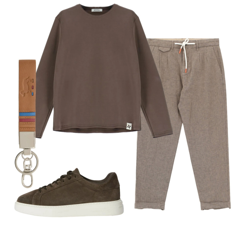 Outfit uomo - Total look #2347015. Stile Casual per Tutti i giorni. Abbinamento con sneakers, portachiavi, felpe, pantaloni.