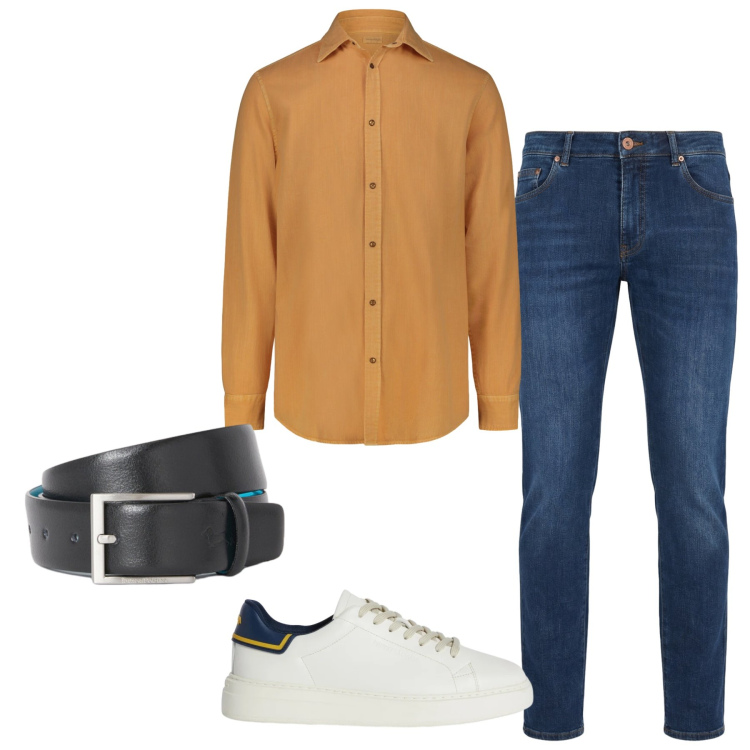 Outfit uomo - Total look #2347016. Stile Casual per Tutti i giorni. Abbinamento con sneakers, jeans, cinture, camicie.