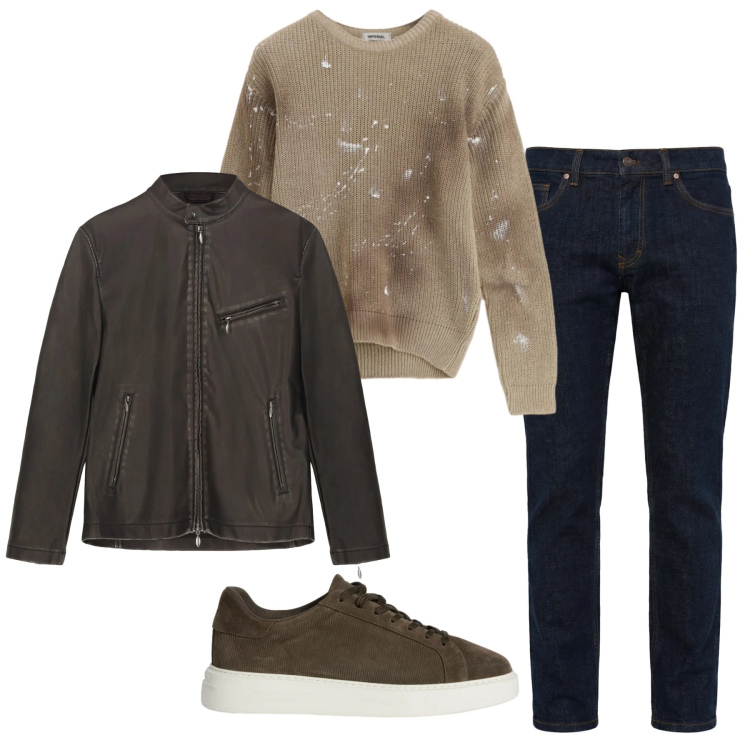 Outfit uomo - Total look #2347031. Stile Trendy per Tutti i giorni. Abbinamento con jeans, sneakers, maglieria, giacche.