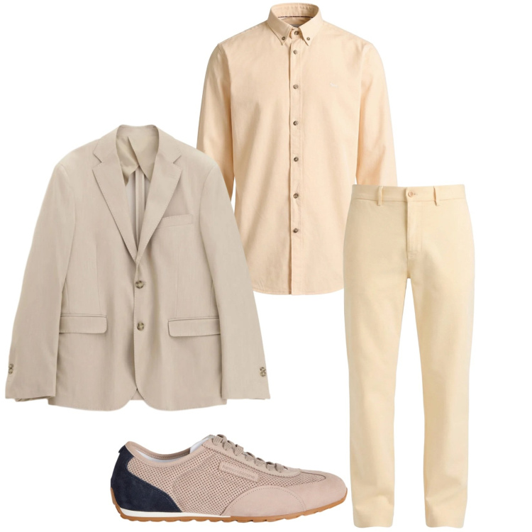 Outfit uomo - Total look #2347041. Stile Trendy per Serata speciale. Abbinamento con sneakers, pantaloni chino, camicie, giacche.