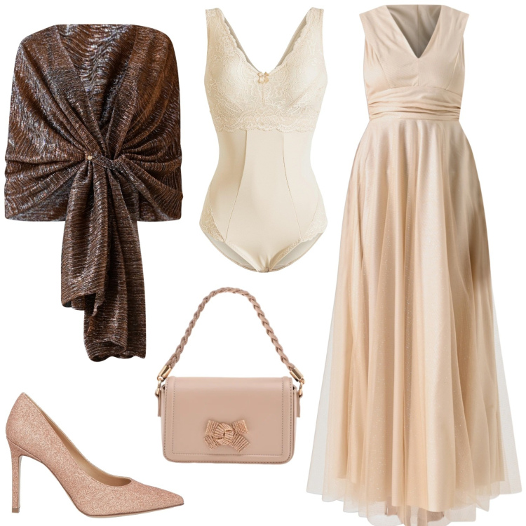 Outfit donna - Amore per il tulle. per Cerimonia. Abbinamento con décolleté, body, stole, pochette, vestiti lunghi.