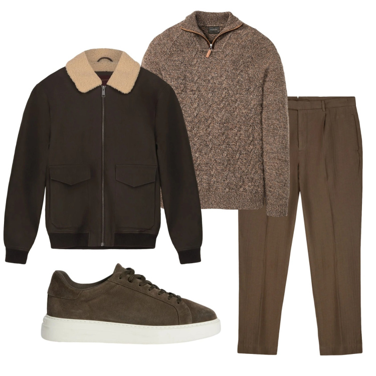 Outfit uomo - Total look #2347044. Stile Casual per Tutti i giorni. Abbinamento con maglieria, sneakers, bomber, pantaloni.