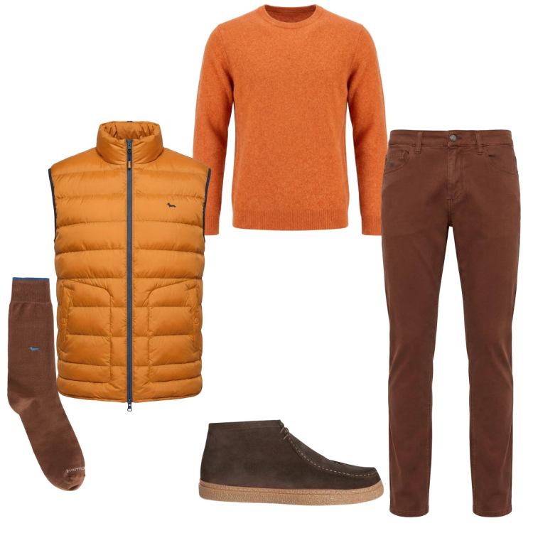 Outfit uomo - Total look #2347045. Stile Casual per Tutti i giorni. Abbinamento con stivali e stivaletti, pullovers, pantaloni, piumini, calzini.