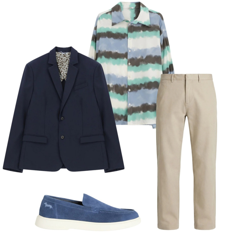 Outfit uomo - Total look #2347057. Stile Trendy per Serata speciale. Abbinamento con pantaloni cargo, sneakers, giacche, camicie.