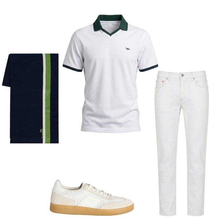 Outfit uomo - Total look #2347064. Stile Casual per Tutti i giorni. Abbinamento con jeans, sneakers, polo, sciarpe.