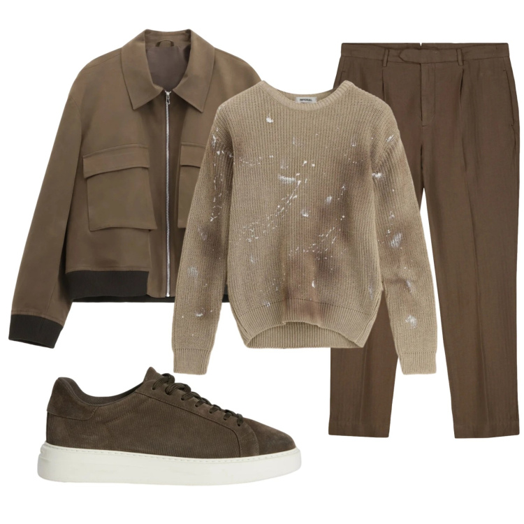 Outfit uomo - Total look #2347066. Stile Trendy per Tutti i giorni. Abbinamento con sneakers, giacche, maglieria, pantaloni.
