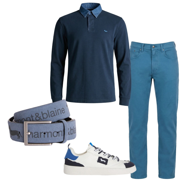 Outfit uomo - Total look #2347067. Stile Casual per Tutti i giorni. Abbinamento con pantaloni, sneakers, cinture, polo.