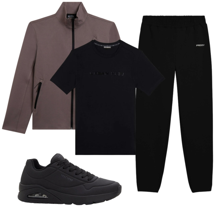 Outfit uomo - Total look #2347076. Stile Casual per Tutti i giorni. Abbinamento con sneakers, pantaloni, felpe, t-shirt.
