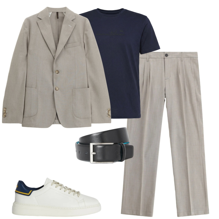Outfit uomo - Total look #2347090. Stile Urban per Tutti i giorni. Abbinamento con sneakers, t-shirt, cinture, giacche, pantaloni.