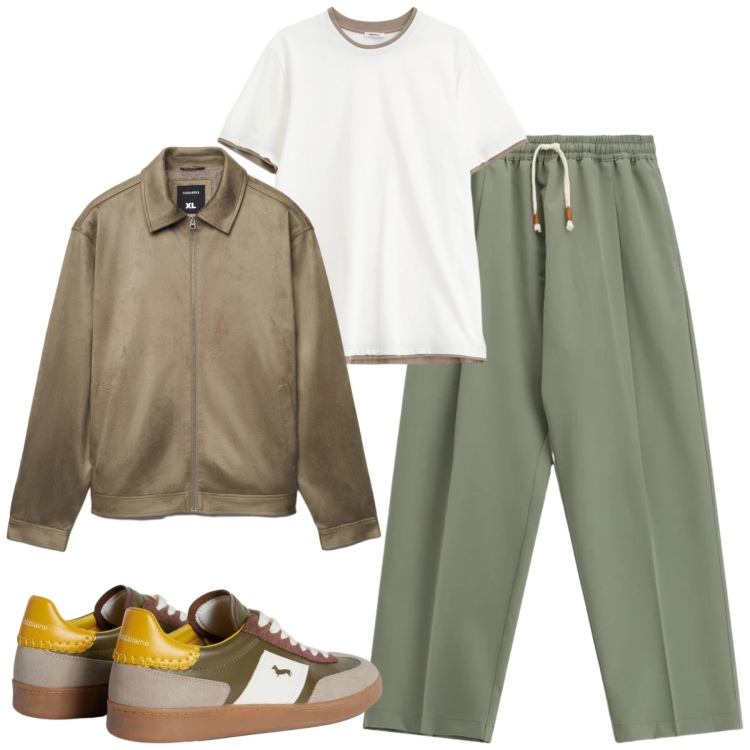Outfit uomo - Total look #2347096. Stile Trendy per Tutti i giorni. Abbinamento con sneakers, t-shirt, pantaloni, giacche.