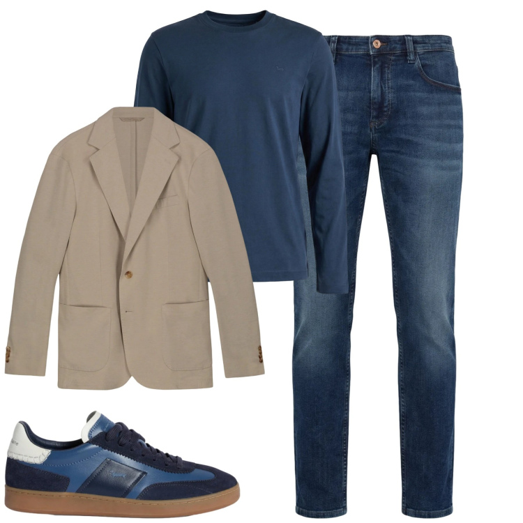 Outfit uomo - Total look #2347099. Stile Urban per Tutti i giorni. Abbinamento con t-shirt, sneakers, jeans, giacche.