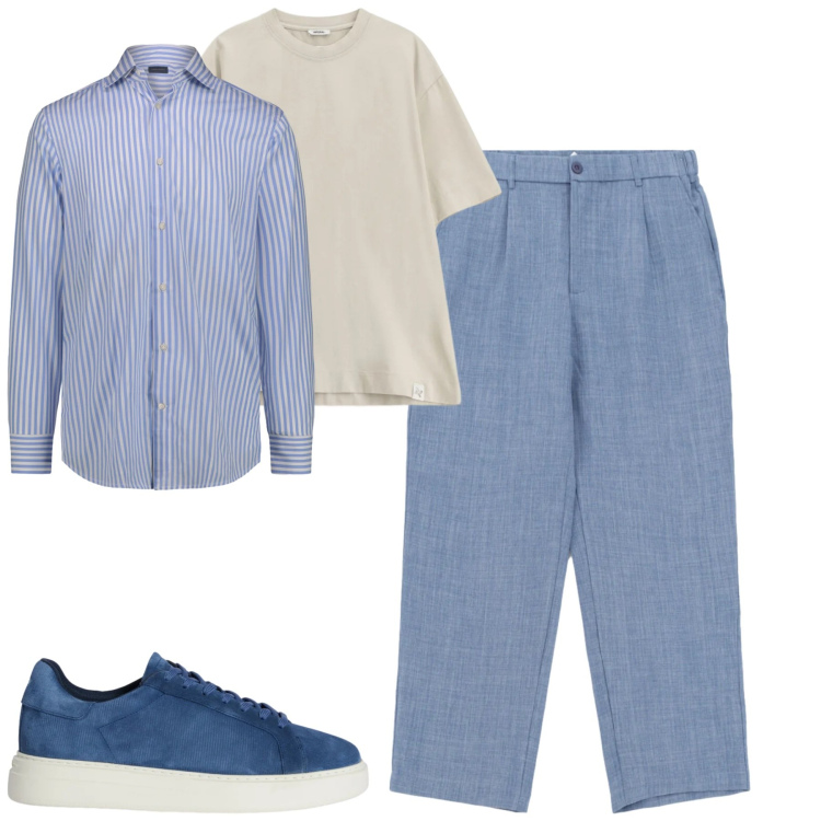 Outfit uomo - Total look #2347100. Stile Urban per Tutti i giorni. Abbinamento con sneakers, t-shirt, pantaloni, camicie.