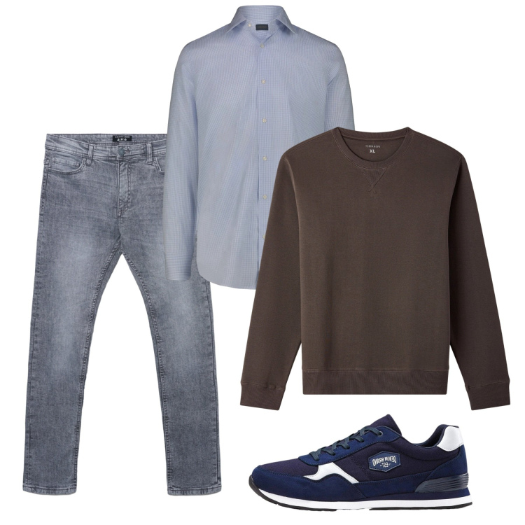 Outfit uomo - Febbraio. Stile Casual per Tutti i giorni. Abbinamento con sneakers, felpe, jeans skinny, camicie.
