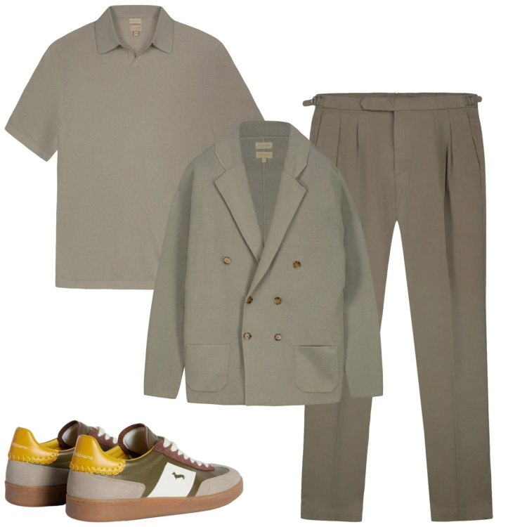 Outfit uomo - Total look #2347272. Stile Urban per Tutti i giorni. Abbinamento con sneakers, cardigans, polo, pantaloni.