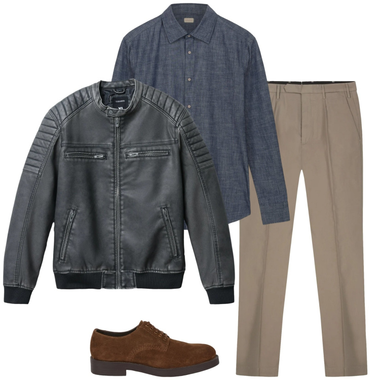 Outfit uomo - Total look #2347285. Stile Trendy per Tutti i giorni. Abbinamento con giacche, scarpe stringate, camicie, pantaloni.