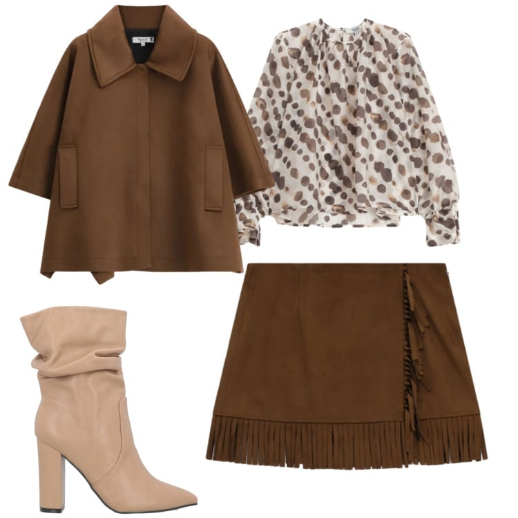 Outfit donna - Dixie. Stile Boho per Tutti i giorni. Abbinamento con stivaletti, cappotti, minigonne, bluse.