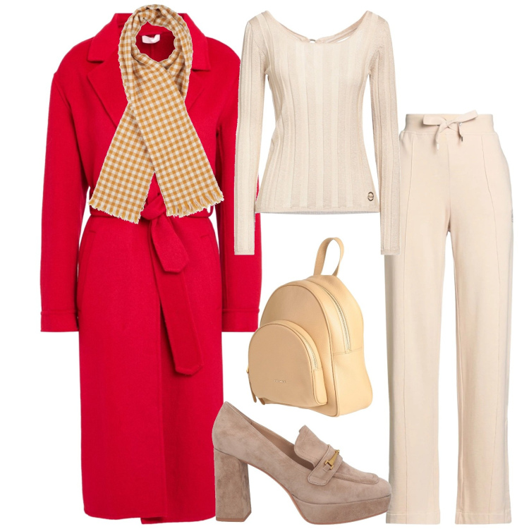 Outfit donna - Total look #2347321. Stile Chic per Serata fuori. Abbinamento con mocassini, pantaloni, sciarpe, zaini, cappotti, pullovers.